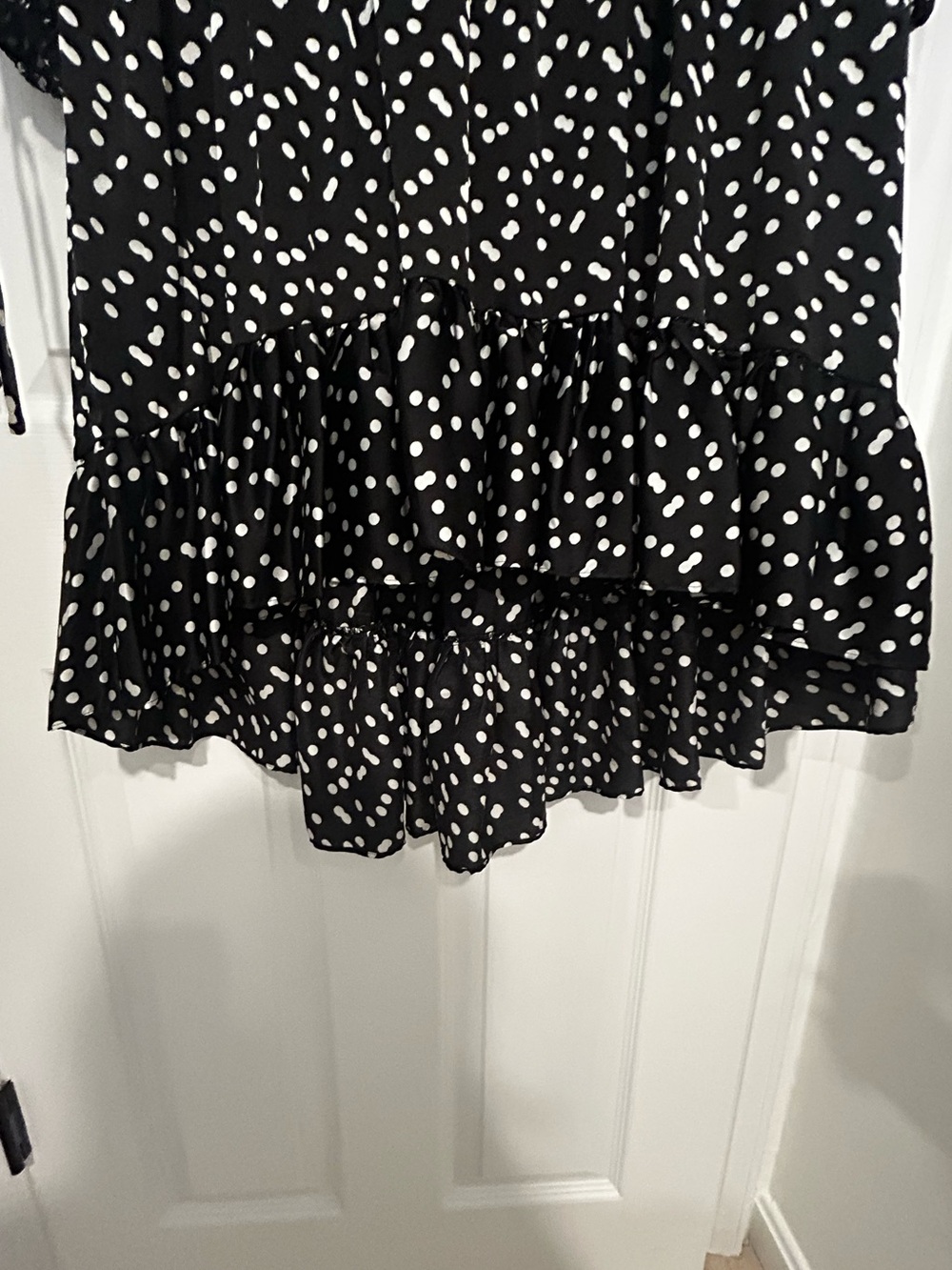 Betsey Johnson Black Polka Dot Dress with Cherry Rhinestone Detail, NWT, 12 - Picture 5 of 9